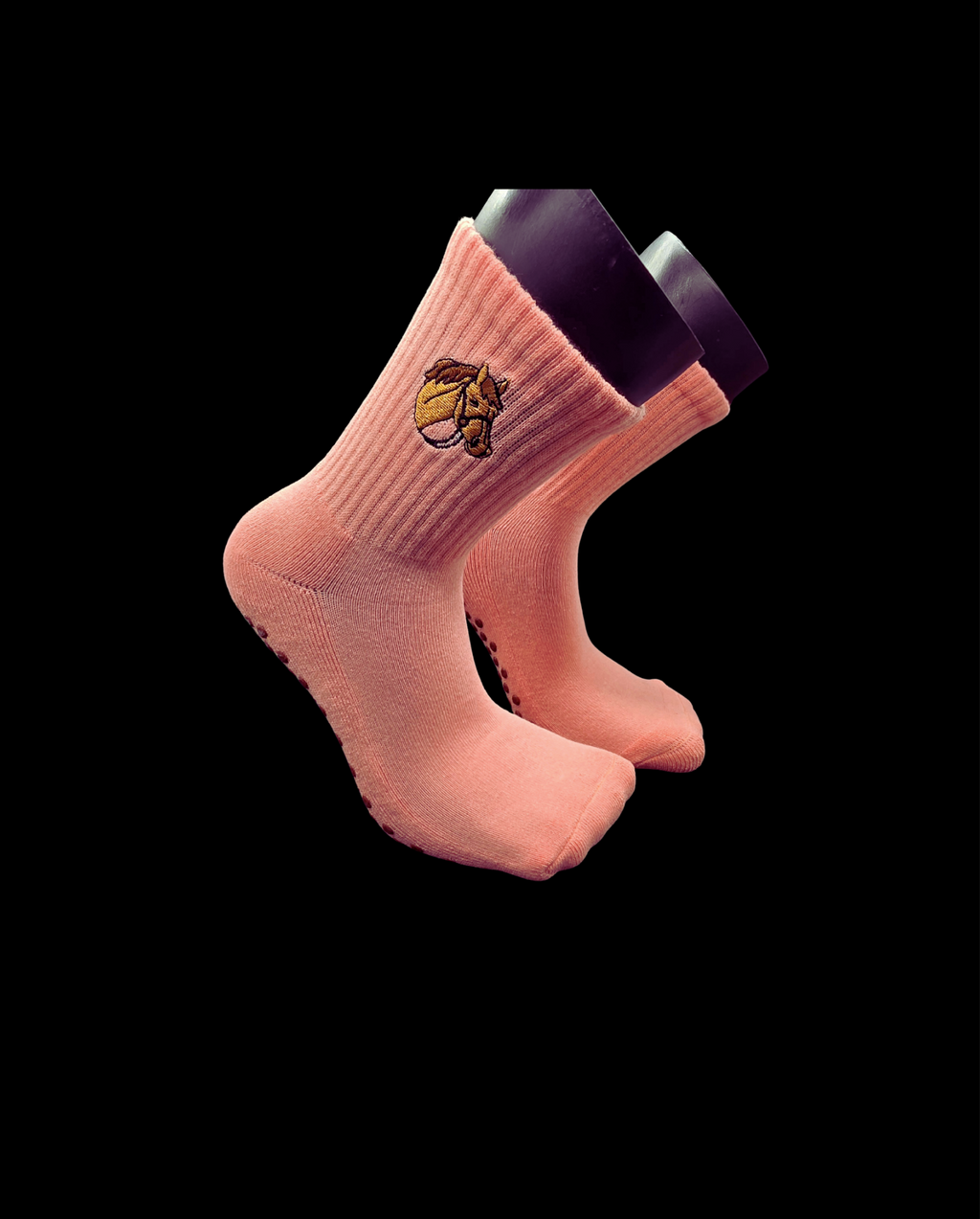 pink crew grip socks Pilates pony 