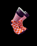checkered grip socks Pilates pink