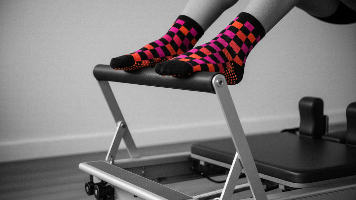 Pilates grip socks Crew checkered